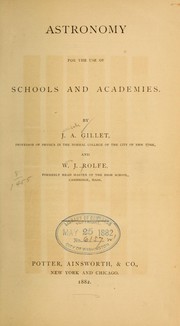 Cover of: Astronomy for the use of schools and academies