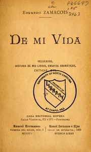 Cover of: De mi vida by Eduardo Zamacois