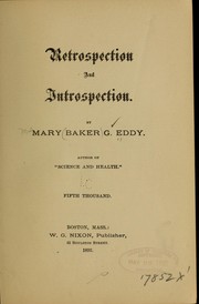 Cover of: Retrospection and introspection