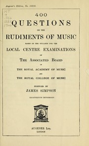 Cover of: 400 Questions on the rudiments of music by James Simpson