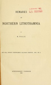 Cover of: Remarks on northern Lithothamnia