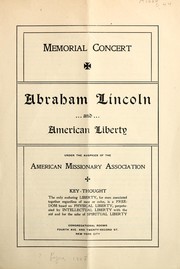 Cover of: Memorial concert: Abraham Lincoln and American liberty