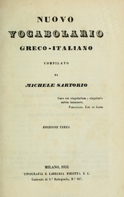 Cover of: Nuovo vocabolario greco-italiano ed italiano-greco by Michele Sartorio