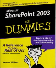Microsoft SharePoint 2003 for dummies by Vanessa Williams