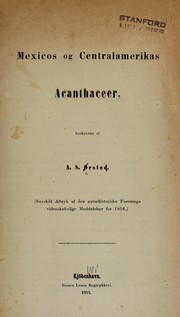 Cover of: Mexicos og Centralamerikas Acanthaceer by Ørsted. Anders Sandøe