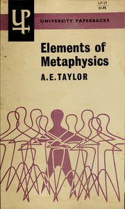 Cover of: Elements of metaphysics.