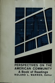 Cover of: Perspectives on the American community: a book of readings