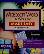 Cover of: Microsoft Word for Windows made easy by Paul E. Hoffman