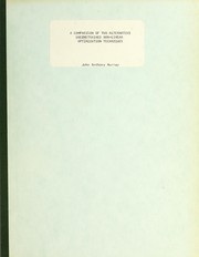 Cover of: A comparison of two alternative unconstrained non-linear optimization techniques | John Anthony Murray