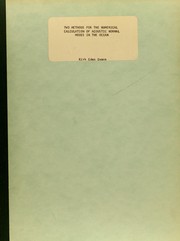 Cover of: Two methods for the numerical calculation of acoustic normal modes in the ocean