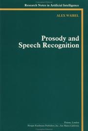 Cover of: Prosody and speech recognition
