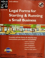 Cover of: Legal forms for starting & running a small business