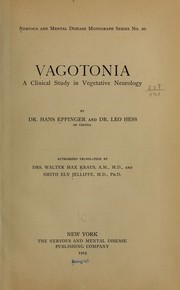 Cover of: Vagotonia: a clinical study in vegetative neurology