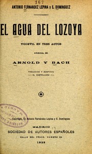 Cover of: El agua de Lozoya: vodevil en tres actos