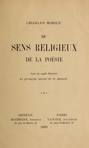 Cover of: Du sens religieux de la poésie: sur le mot poésie: Le principe social de la beauté