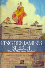 Cover of: King Benjamin's speech: "that ye may learn wisdom"