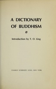 Cover of: A Dictionary of Buddhism.