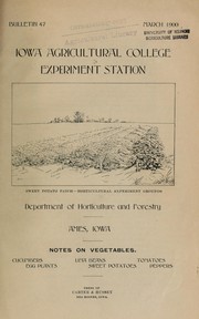 Cover of: Notes on vegetables