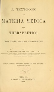 Cover of: A text-book of materia medica and therapeutics