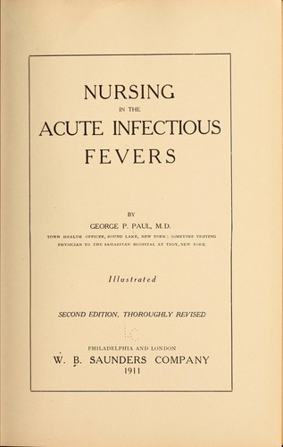 Nursing in the acute infectious fevers