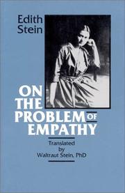 On the problem of empathy by Edith Stein
