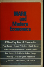 Cover of: Marx and modern economics.