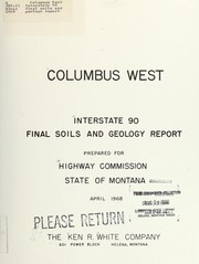 Cover of: Columbus West Interstate 90 final soils and geology report