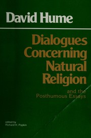 Cover of: Dialogues concerning natural religion and the posthumous essays, Of the immortality of the soul and Of suicide