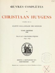 Cover of: Oeuvres complètes de Christiaan Hugens