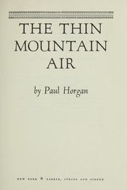 Cover of: The thin mountain air