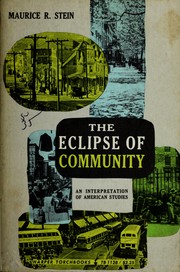 Cover of: The eclipse of community ; an interpretation of American studies.