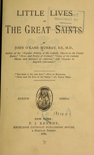 Little lives of the great saints.
