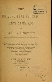 Cover of: The University of Vermont fifty years ago by C. A. Huntington