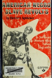 Cover of: American Negro slave revolts by Herbert Aptheker