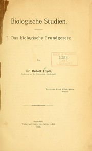 Cover of: Biologische Studien by Rudolf Arndt