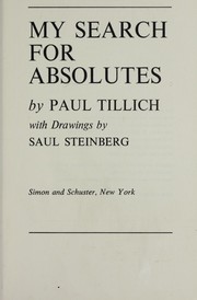 Cover of: My search for absolutes. by Paul Tillich