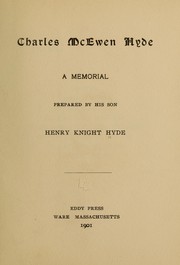 Charles McEwen Hyde by Henry Knight Hyde