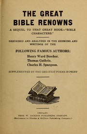 Cover of: The Great Bible renowns