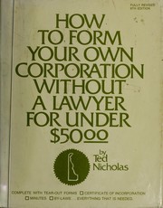 Cover of: How to form your own corporation without a lawyer for under $50.00.