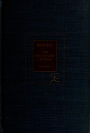 Cover of: Pensées.: The provincial letters.