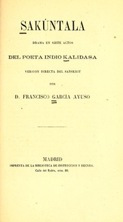Cover of: Sakúntala: drama en siete actos