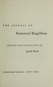 Cover of: Notes from the Warsaw ghetto: the journal of Emmanuel Ringelblum.