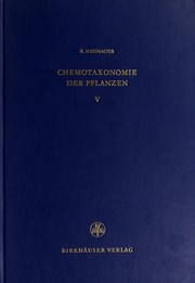 Cover of: Chemotaxonomie der Pflanzen by R. Hegnauer