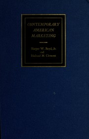 Cover of: Contemporary American marketing by Harper W. Boyd