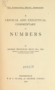 Cover of: A critical and exegetical commentary on Numbers