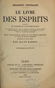Cover of: Philosophie spiritualiste: Le livre des esprits, contenant les principes de la doctrine spirite ...
