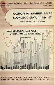 Cover of: California Bartlett pears economic status, 1946-47