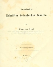 Cover of: Vermischte Schriften botanischen Inhalts