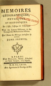 Mémoires géographiques, physiques et historiques by Jesuits