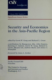Cover of: Security and economics in the Asia-Pacific region